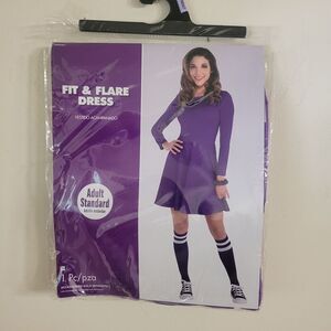 Purple Women's Fit and Flare Costume Dress Adult Standard Halloween Cosplay New